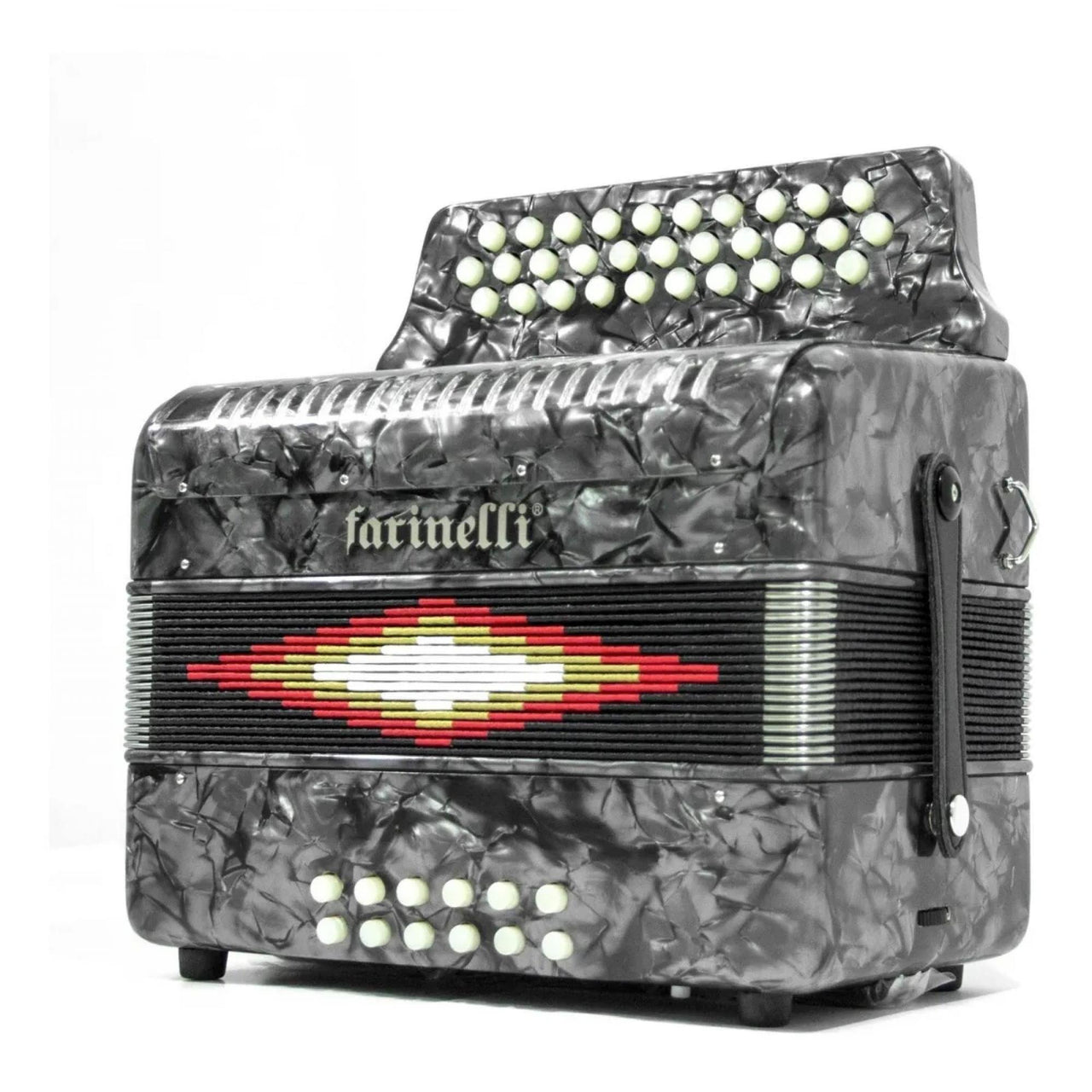 Acordeon Farinelli 3012g Botones Diatonico Sol Gris