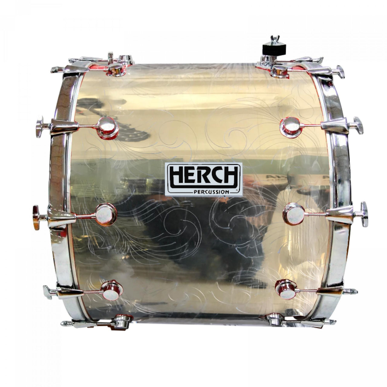 Tambora Herch 24 x 20 Dorada Rameada Aros Cromados 12lxl