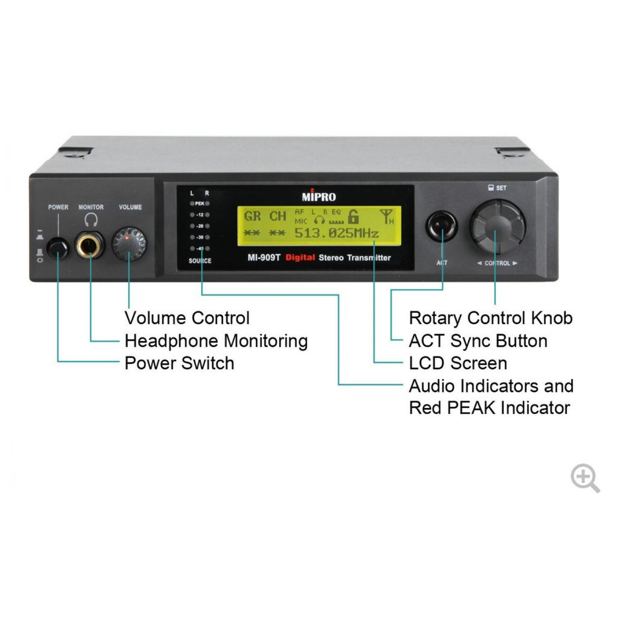 Mipro, Mi-909t, In-ear Digital, Solo Base (transmisor)