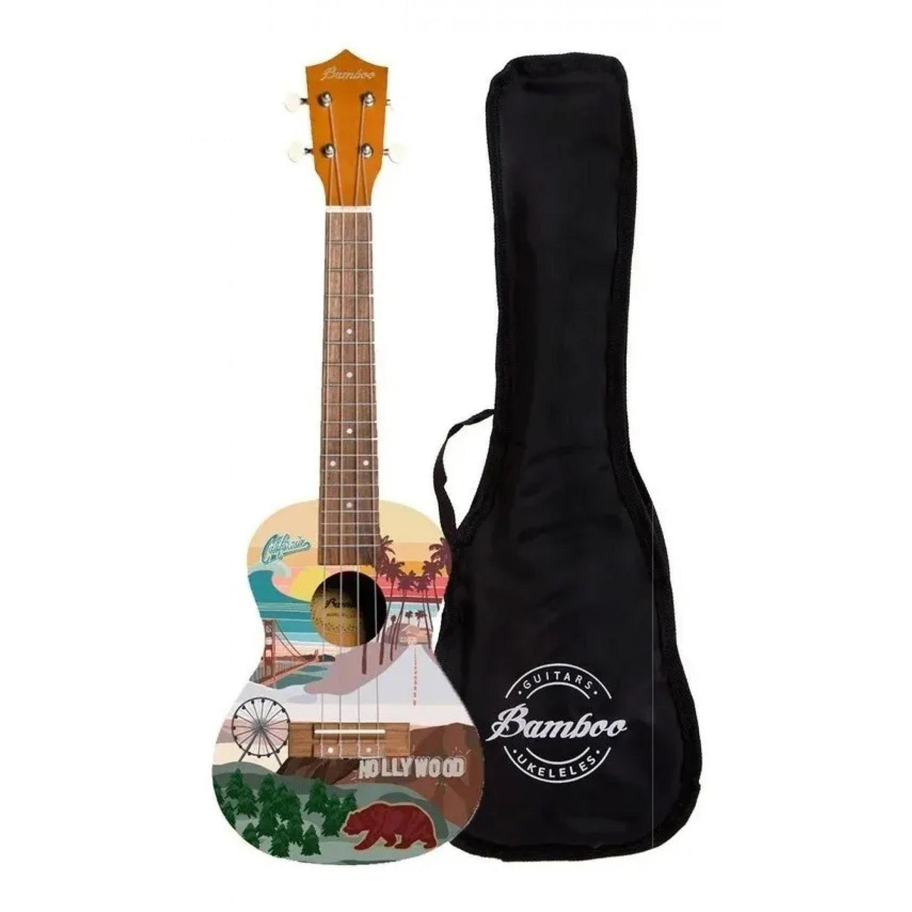 Ukulele Concierto Bamboo Bu-23 California Ukelele Con Funda