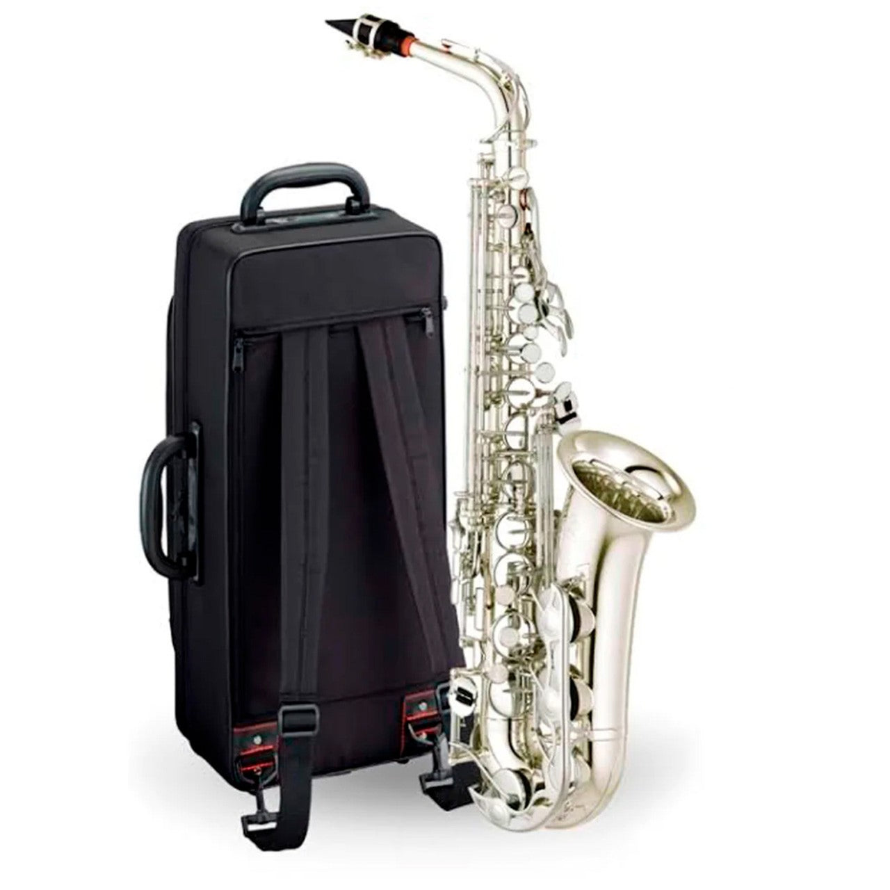 Sax Alto Yamaha Estandar Con Llave De Fa Plateado, Yas-280s