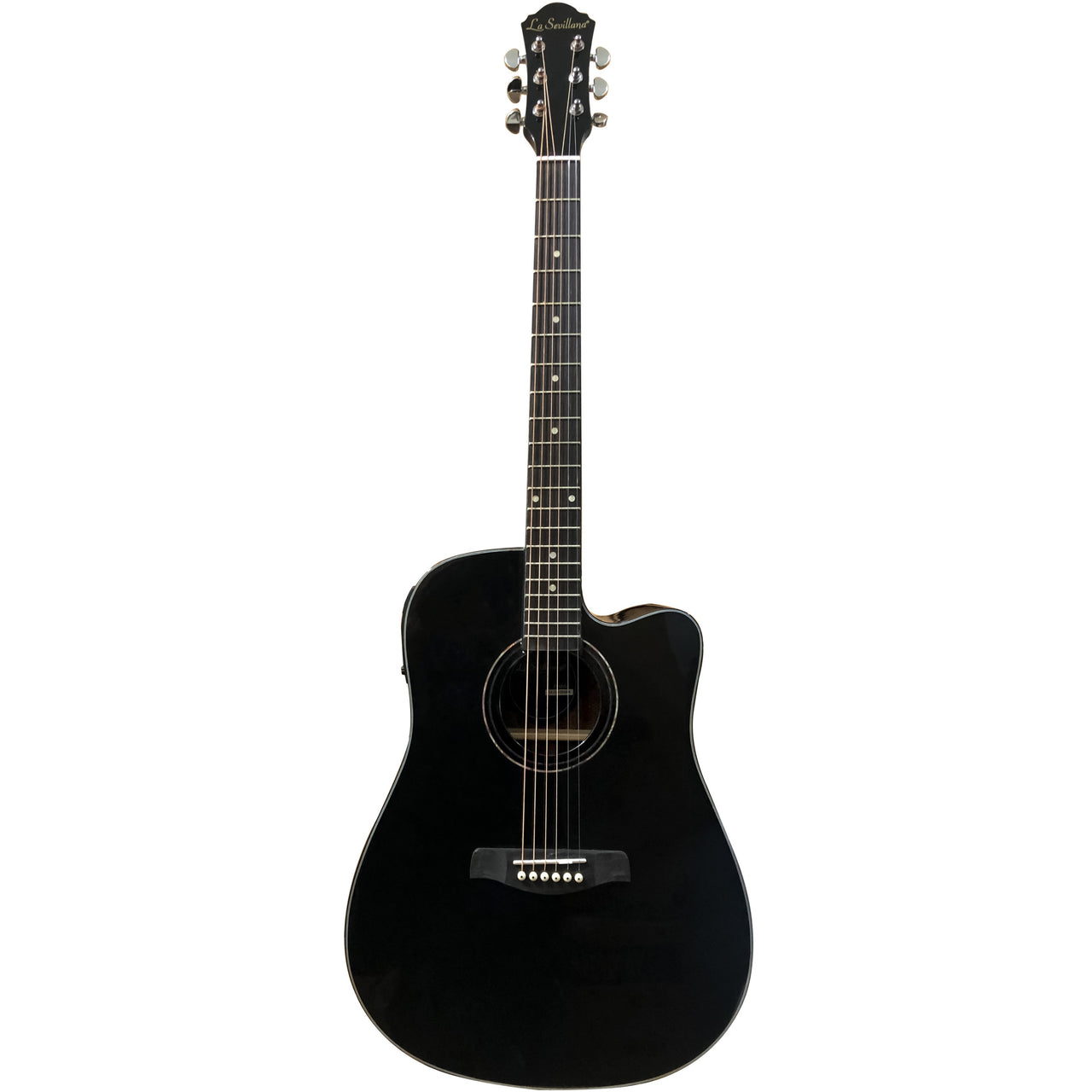 Guitarra Electroacustica La Sevillana Tx-200ceqblk Tipo Texana Negro