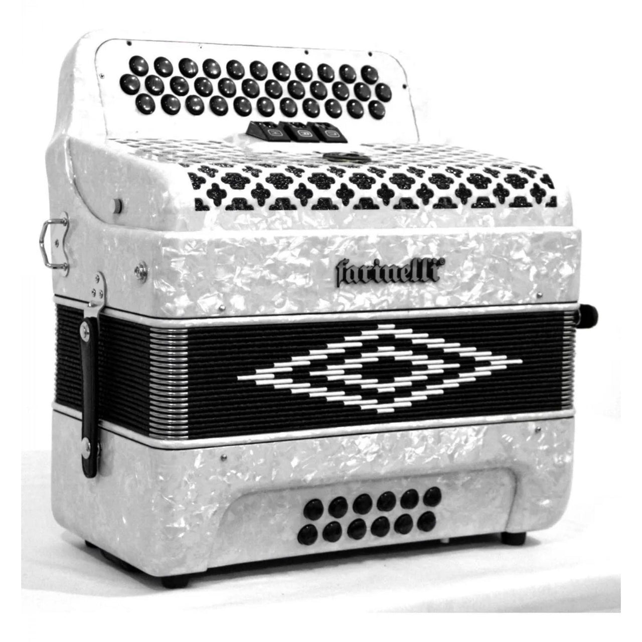 Acordeon Farinelli 34 Botones 3 Registros  3412w Sol Blanco