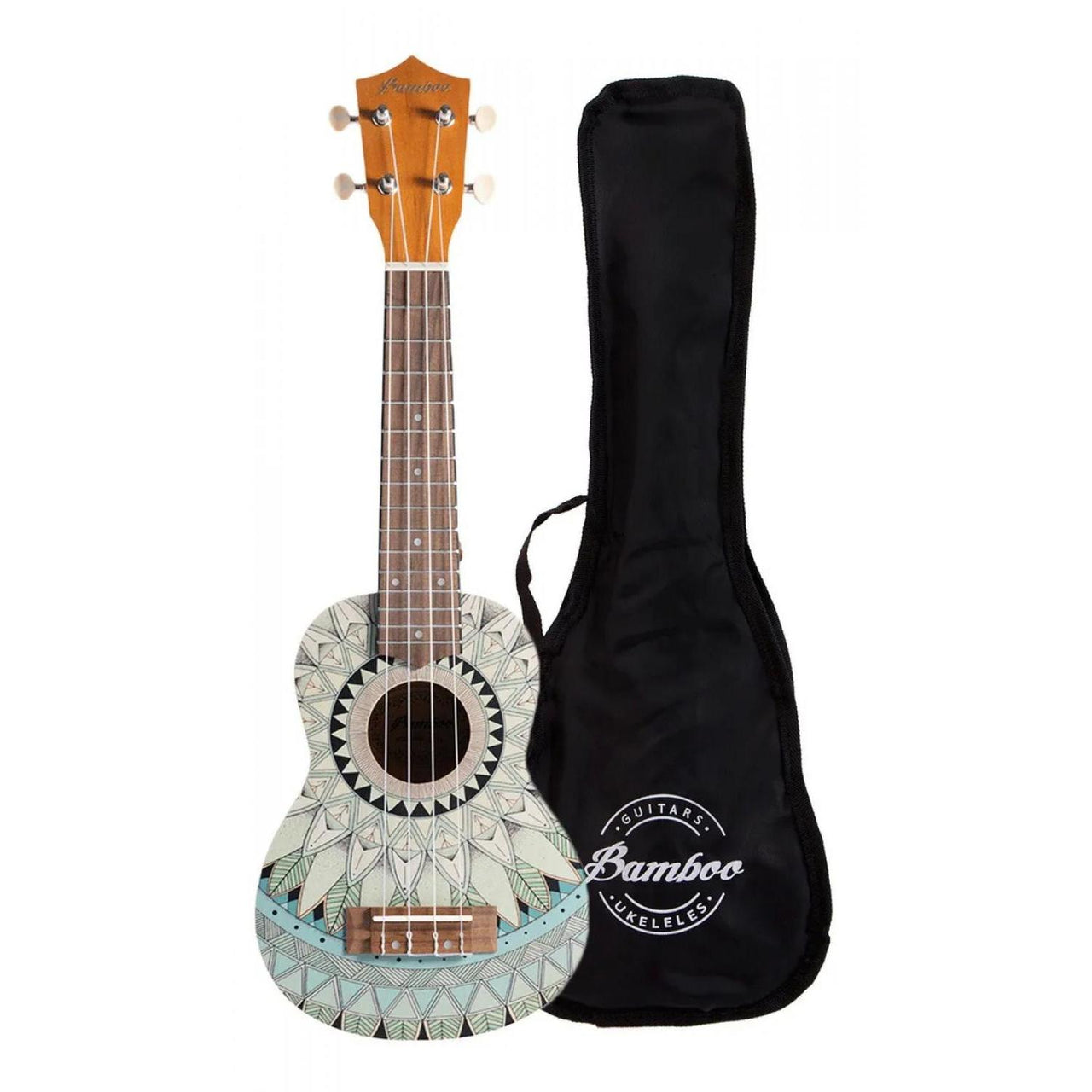 Ukulele Soprano Ukelele Bamboo Bu-21 Jade Con Funda