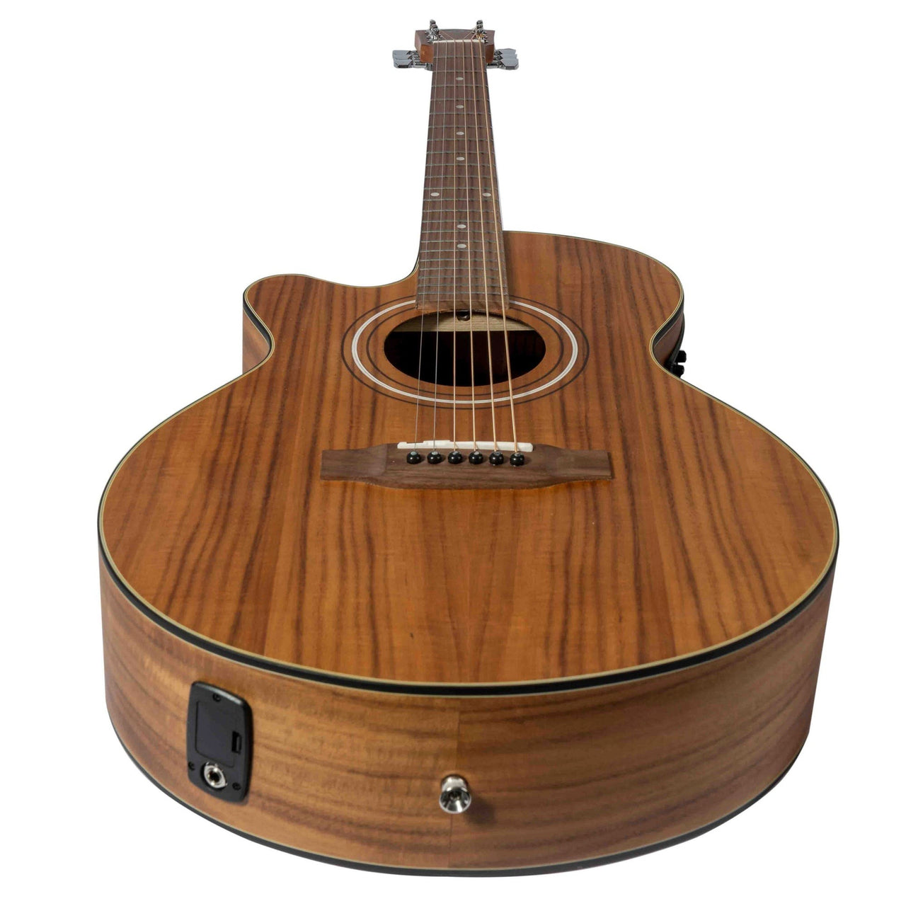 Guitarra Electroacustica Bamboo Koa 40" Zurda C/funda, Ga-40-koa-z-q