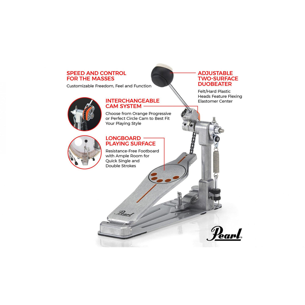 Pedal Pearl Para Bombo Serie 930  P-930