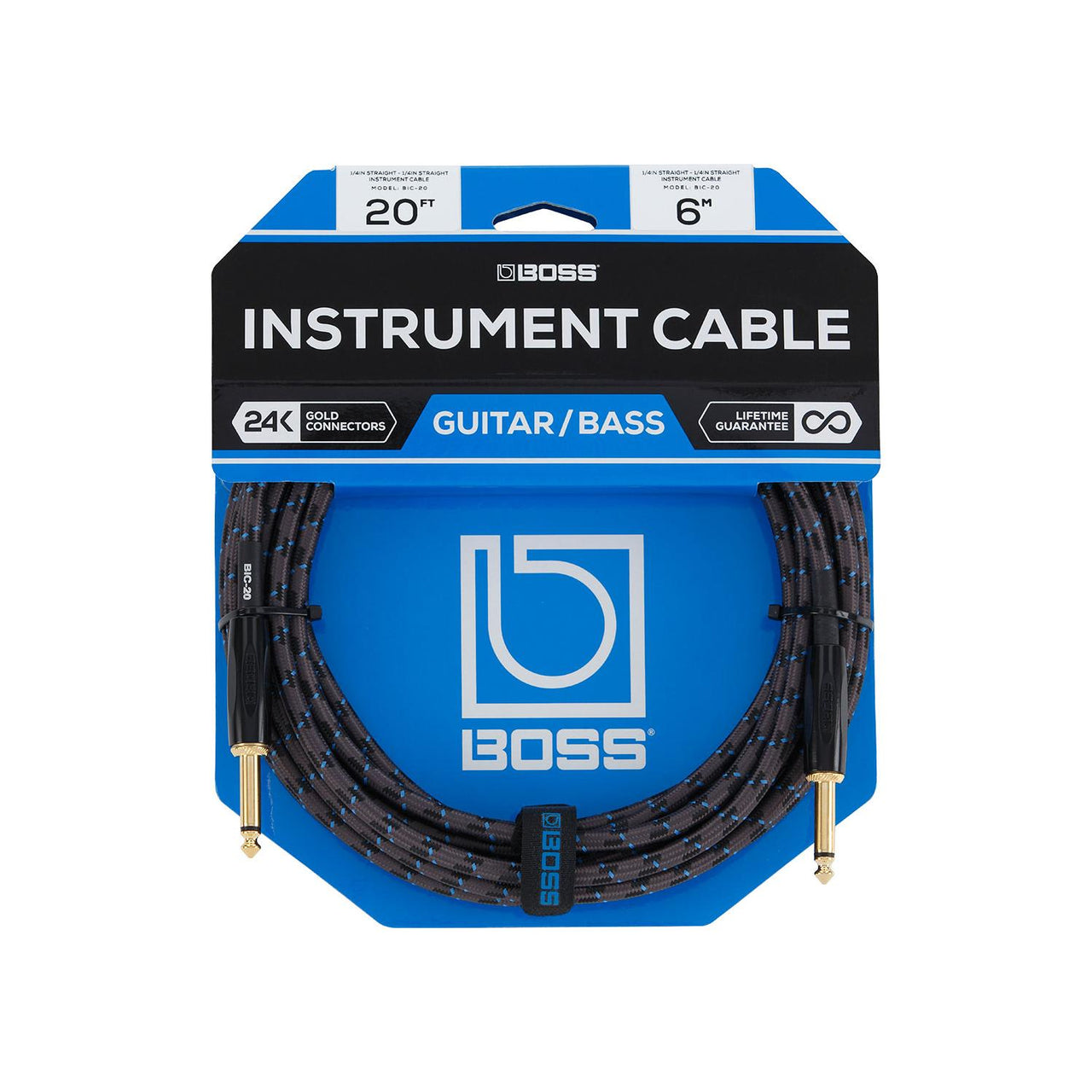 cable boss p/instrumento plug a plug 6 mts, bic-20
